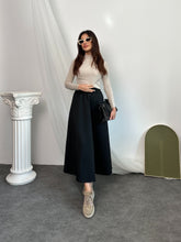 Beli Lastikli Scuba Kumaş Kloş Etek 8936 - Siyah